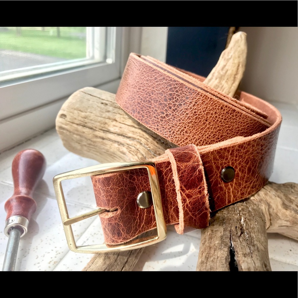 New Handmade Buffalo Leather Belt